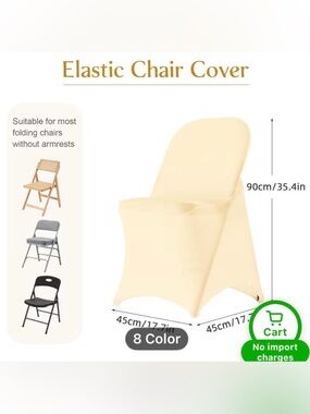 SHEIN stretch 16 Chair Cover in champagne folding chair, banquet chair kitchen